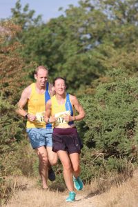 Helen Beddoe and Clint Taylor in action at the Sunflower Stride