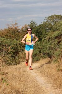 Kitty Cook heading along the path in the Sunflower Stride