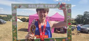 Nathan Mearns after winning the Apple Plod 10k.ish