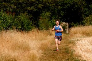 Nathan Mearns heading through the field in the Apple Plod 10k.ish