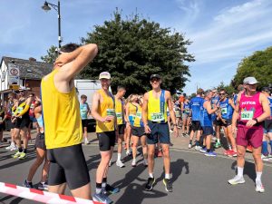 The BAC runners prepare for the race to start