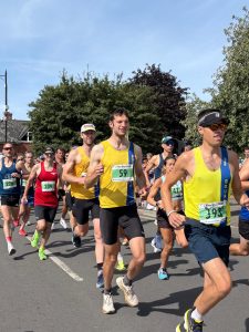 Stu Nicholas, Ben Collins and Jack Davis starting the Stur Half