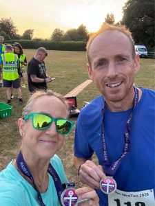 Zoe Meaton and Clint Taylor with their medals after the Maiden New Ten