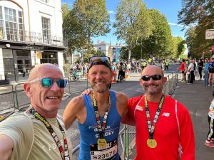 Barry Dolman, Stacey Dickinson and Graham Pavett at The Big Half