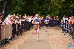 Bryn Smith coming in to complete the Newark Half Marathon