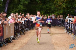 Bryn Smith finishing the Newark Half Marathon