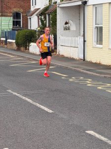 Josh Cole leading the Isle of Wight Half Marathon