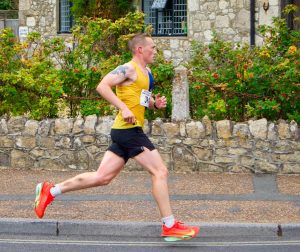 Josh Cole storming the Isle of Wight Half Marathon