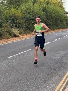 Joshua Price in second place in the Isle of Wight Half Marathon