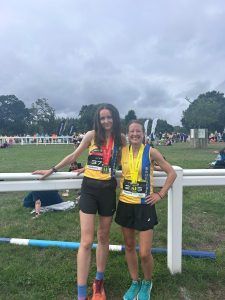 Kitty Cook and Helen Beddoe after the New Forest Marathon