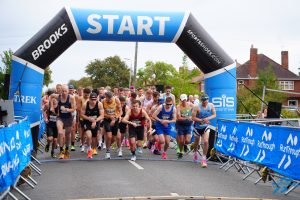The start of the Newark Half Marathon